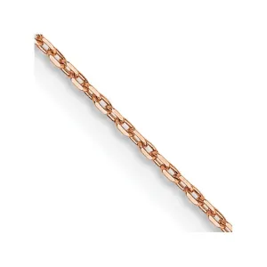 14K Rose Gold .8mm Diamond-cut Cable with Lobster Clasp Chain Necklace