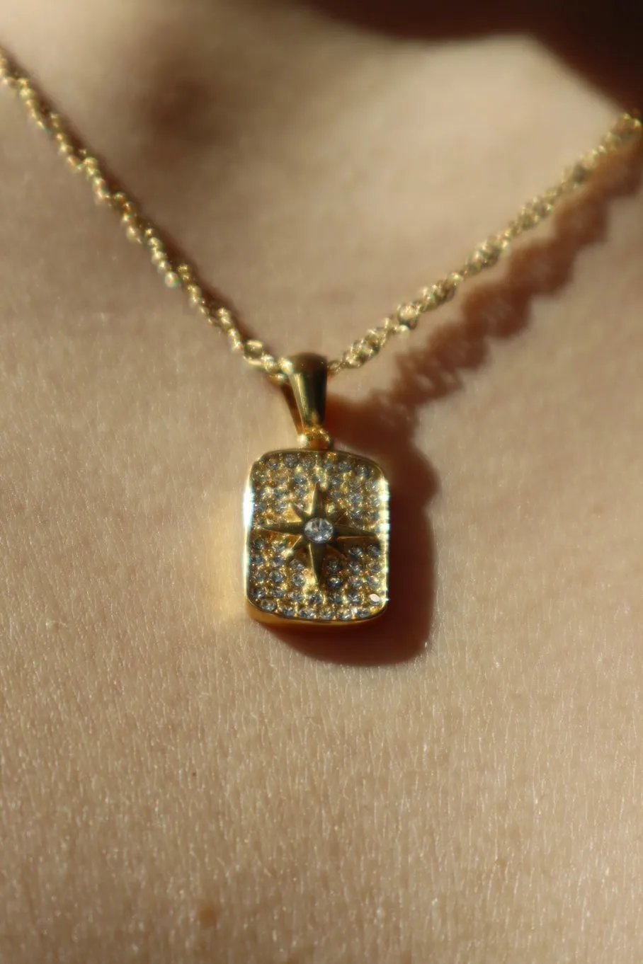 18K Gold Stainless Steel Star Necklace