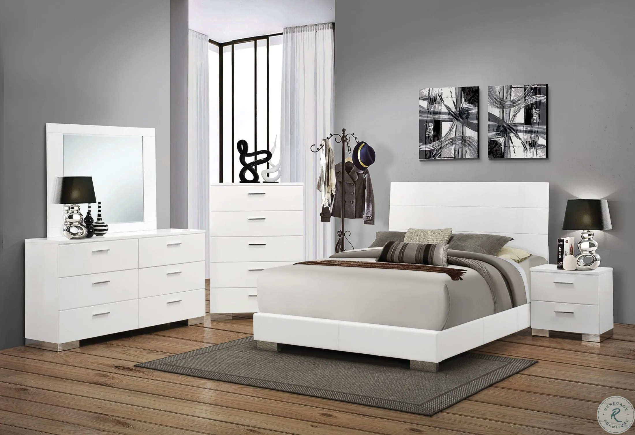 203501KE-S5 E KING 5PC SET (KE.BED,NS,DR,MR,CH)