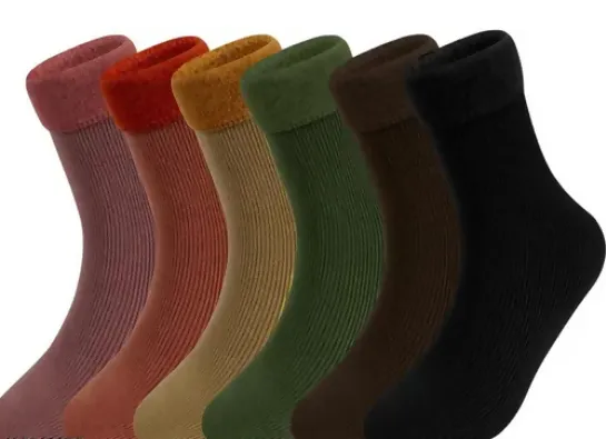 (6 Pair) BEST VALENTINE GIFT Warm Velvet Fur Socks Thick Plush Thermal for Men & Women