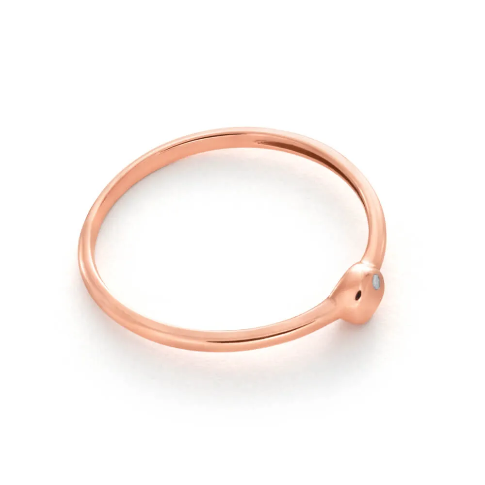 9ct Rose Gold Ring with 1 Diamond