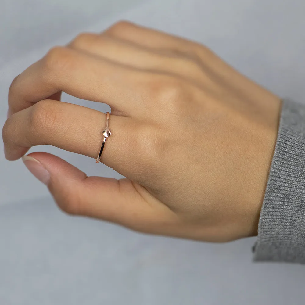9ct Rose Gold Ring with 1 Diamond