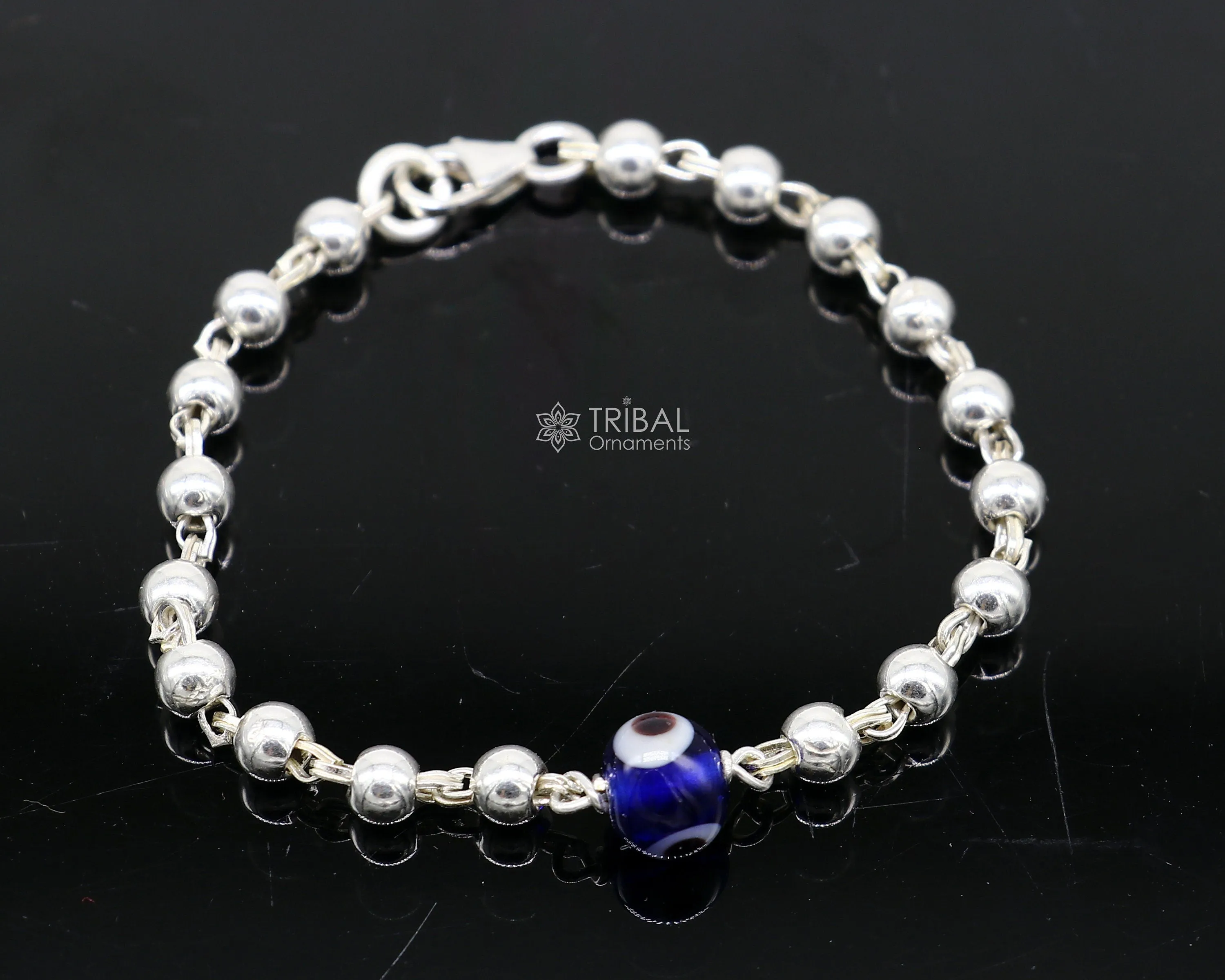 All sizes evil eye with 925 sterling silver beaded bracelet or anklet for girls and kids/your baby, silver Nazariya/nazarbattu bbr502