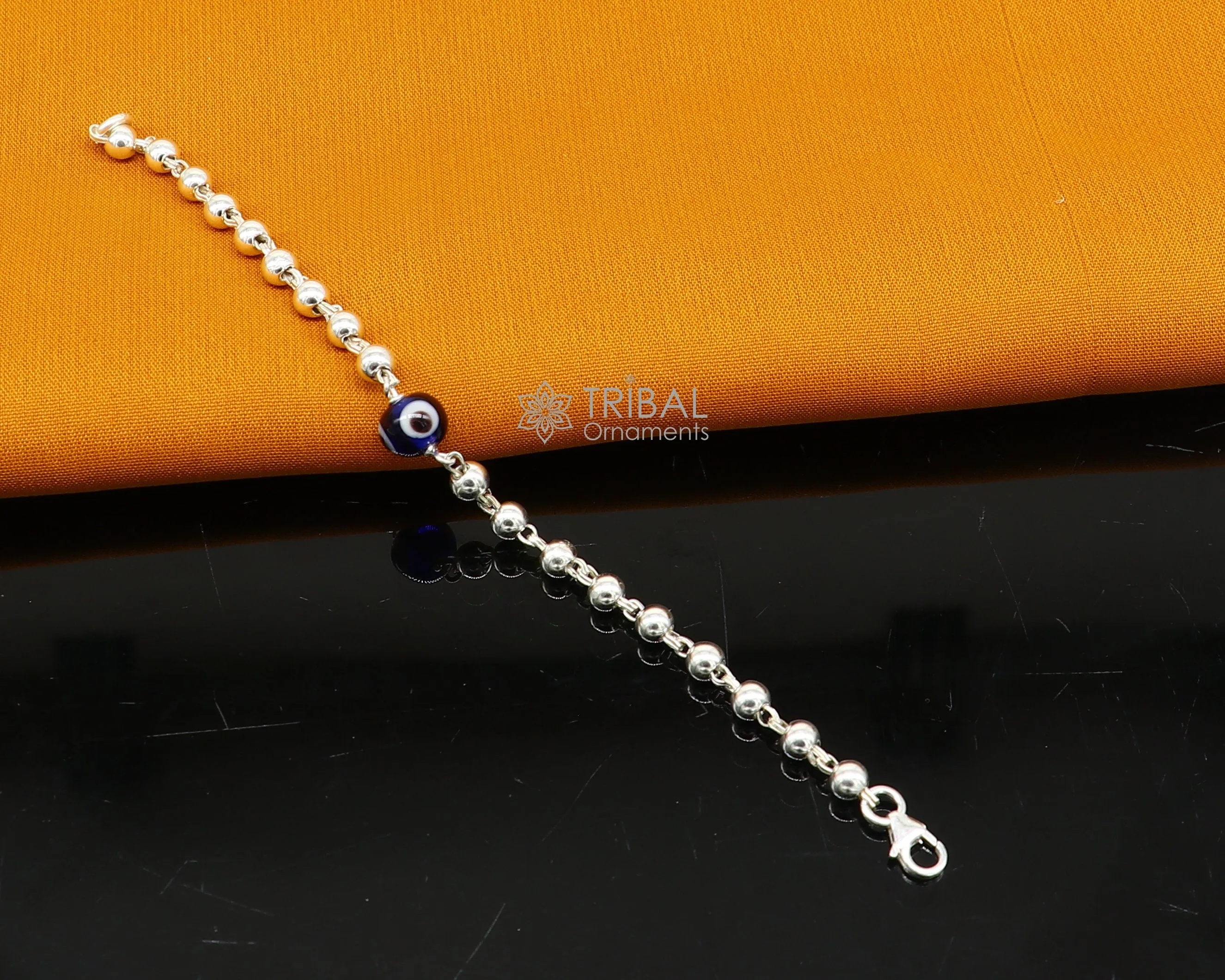 All sizes evil eye with 925 sterling silver beaded bracelet or anklet for girls and kids/your baby, silver Nazariya/nazarbattu bbr502