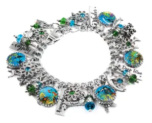 Beachy Charm Bracelet with Crystals