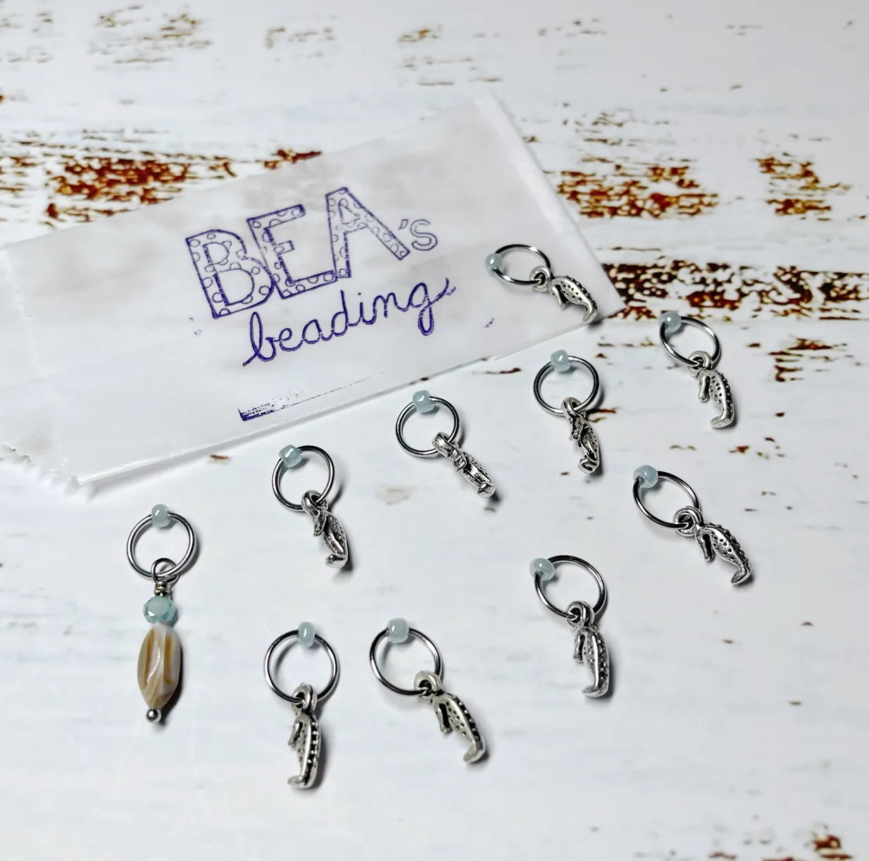 Bea's Beading Lido Handmade Knitting Stitch Markers