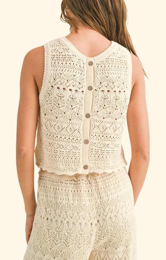 Berkely Beige Crochet Top