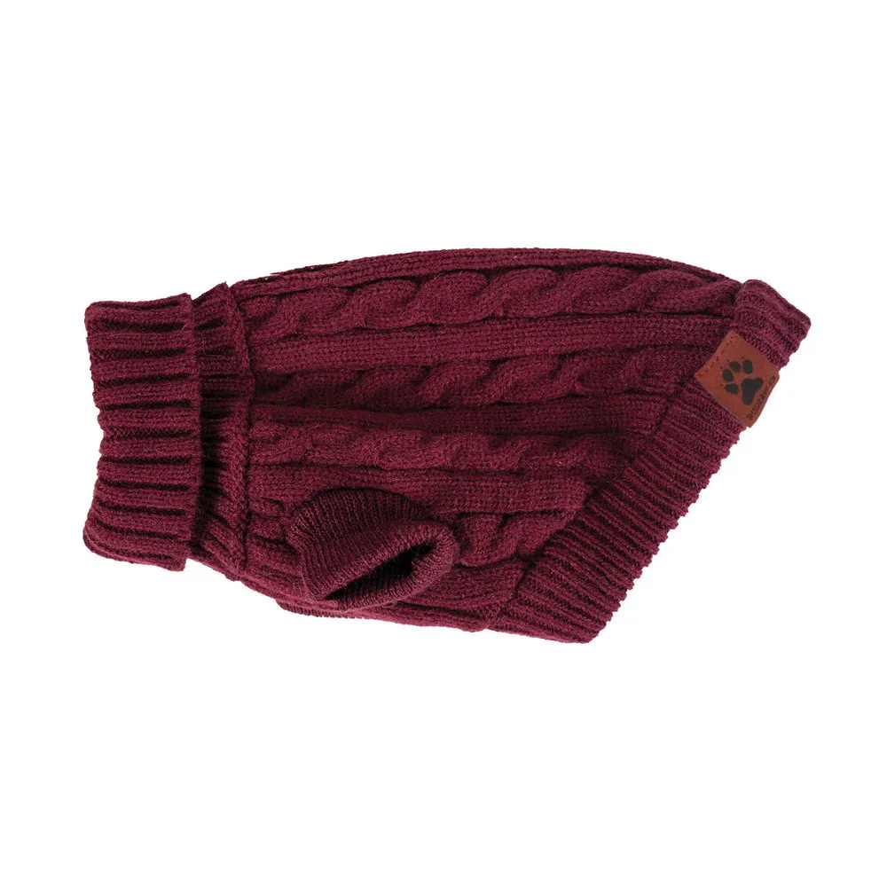 Brentwood Cable Knit Dog Sweater S Wine Tasting