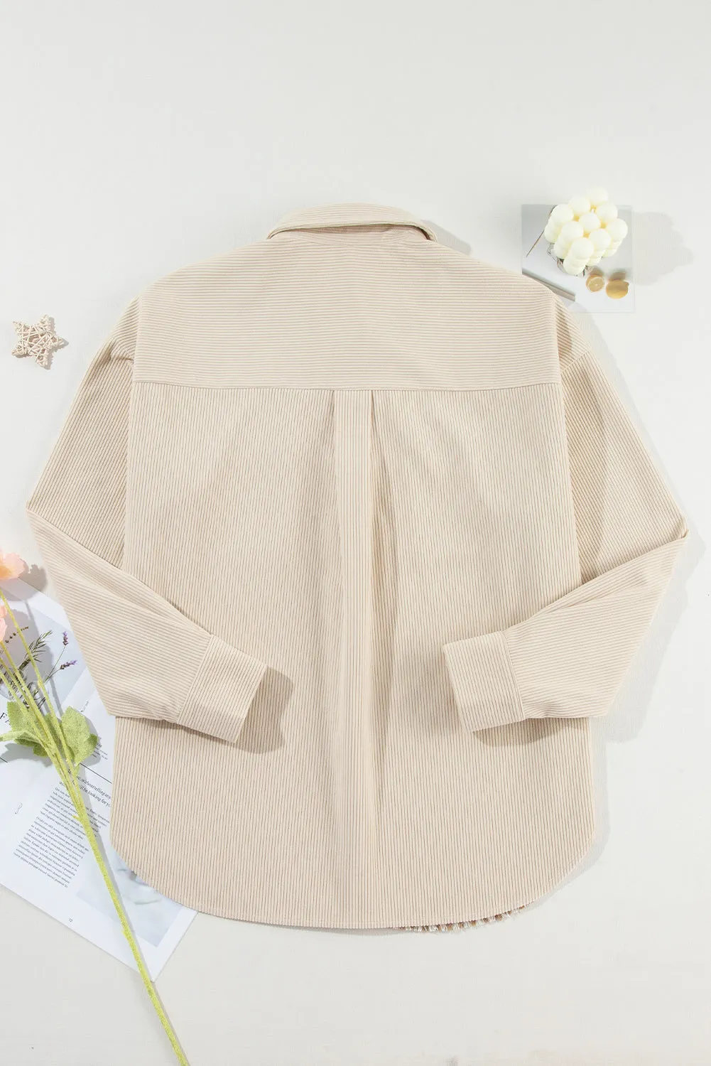Casual Corduroy Shirt with Patch Pockets
