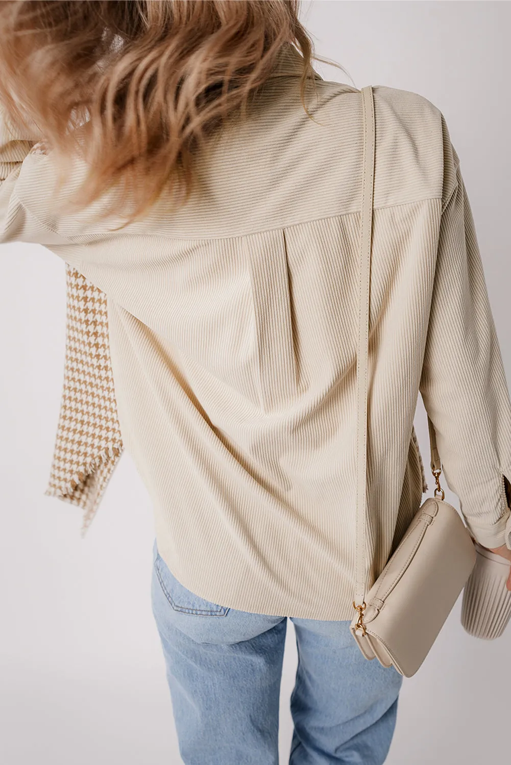 Casual Corduroy Shirt with Patch Pockets