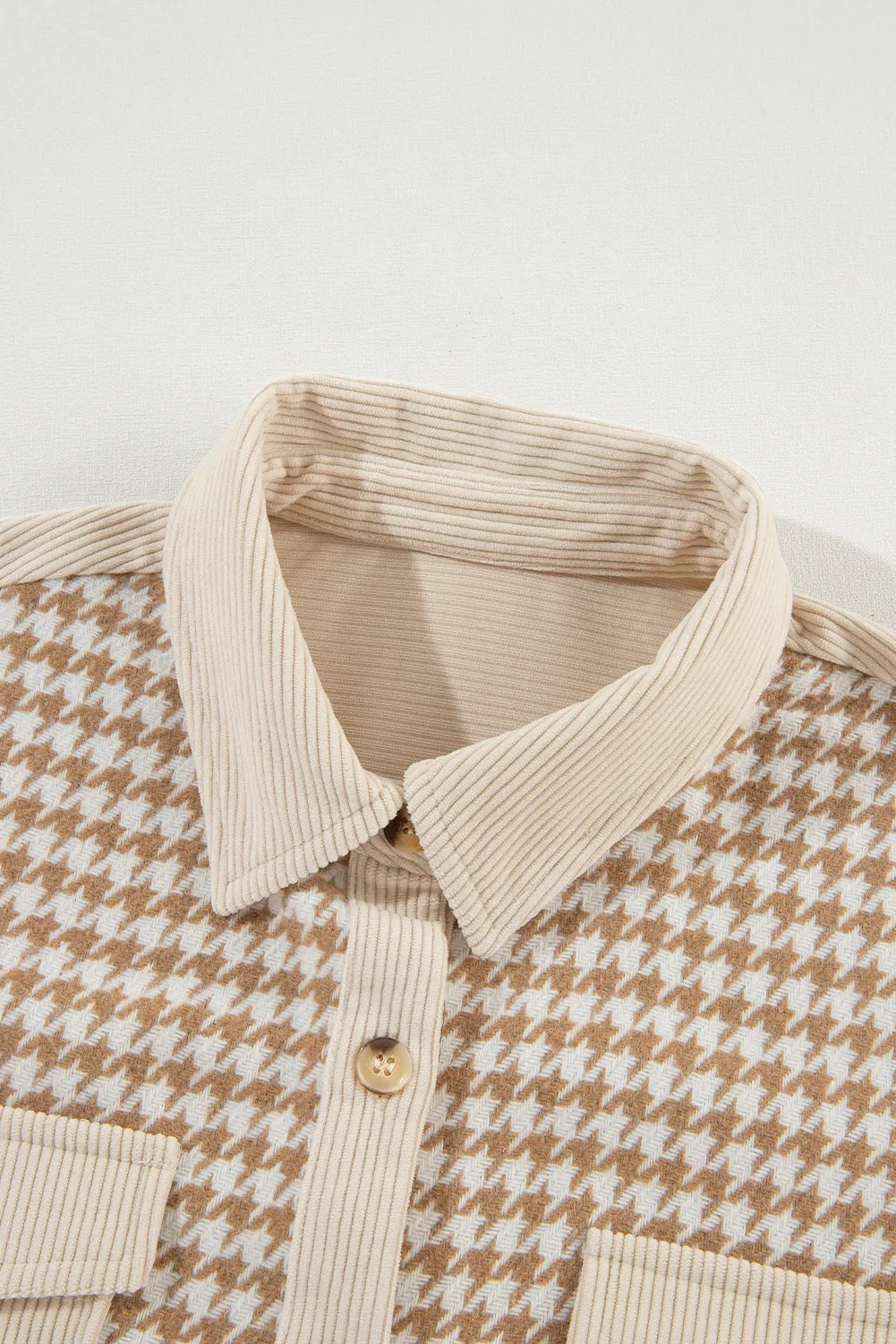 Casual Corduroy Shirt with Patch Pockets