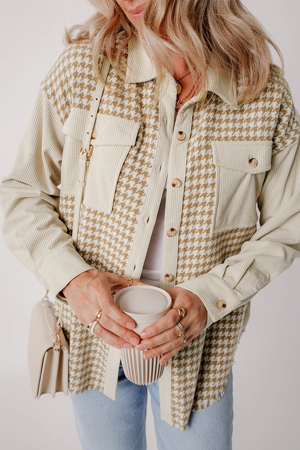 Casual Corduroy Shirt with Patch Pockets