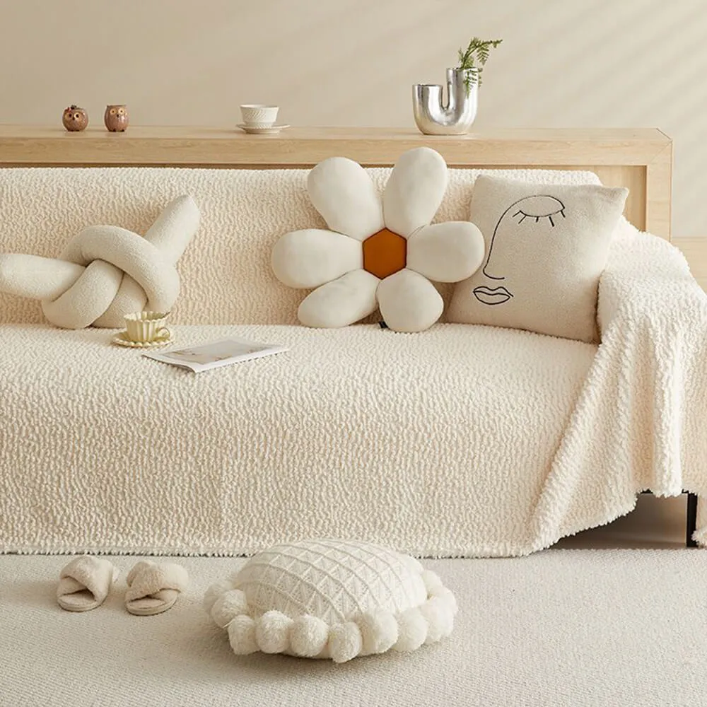 Cloud Texture Plush Chenille Durable Sofa Protector Couch Cover