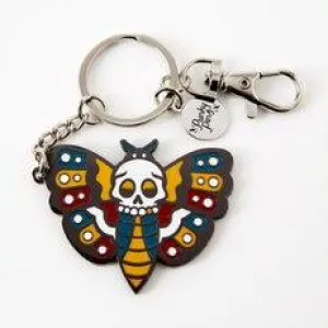 Death Head Moth Enamel Keyring