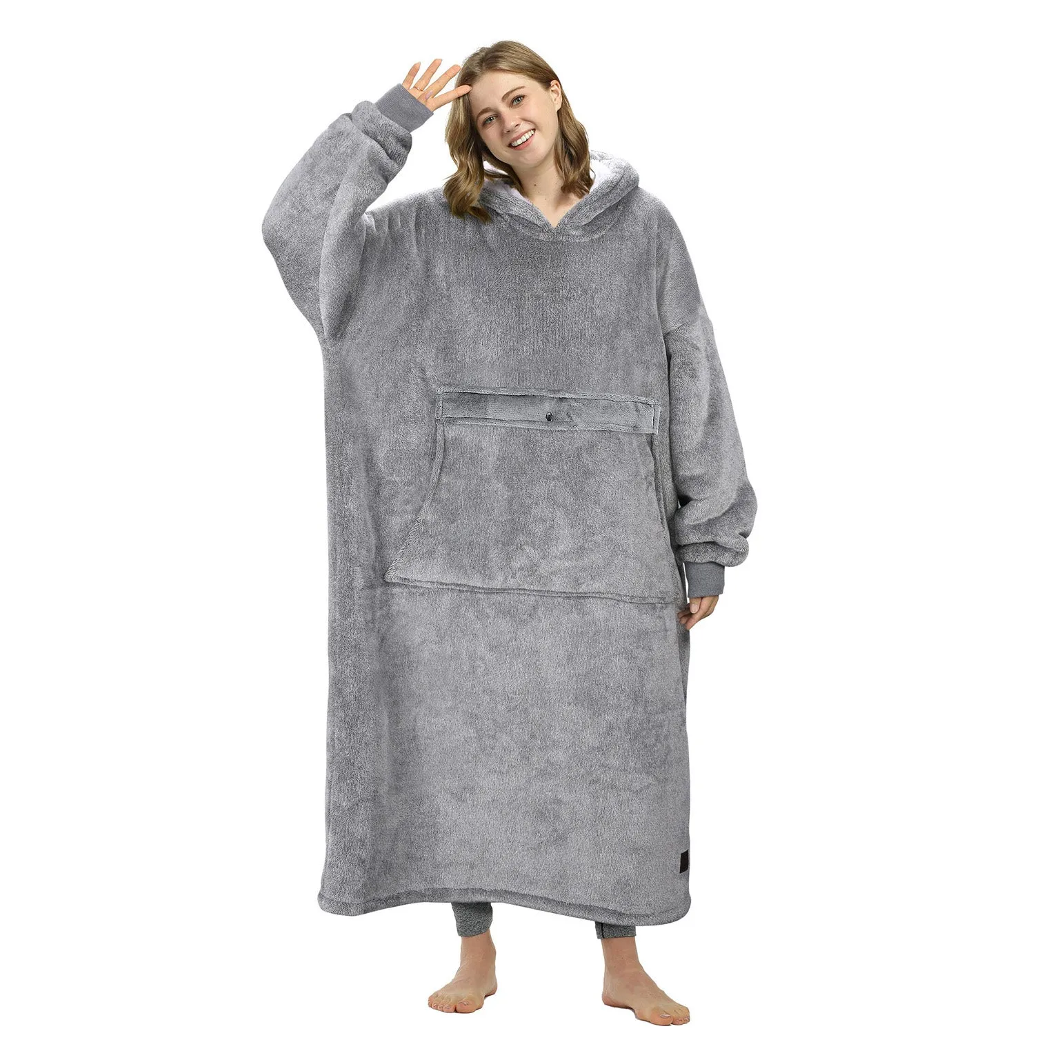 Extra Long Sherpa Oversize Hoodie Blanket
