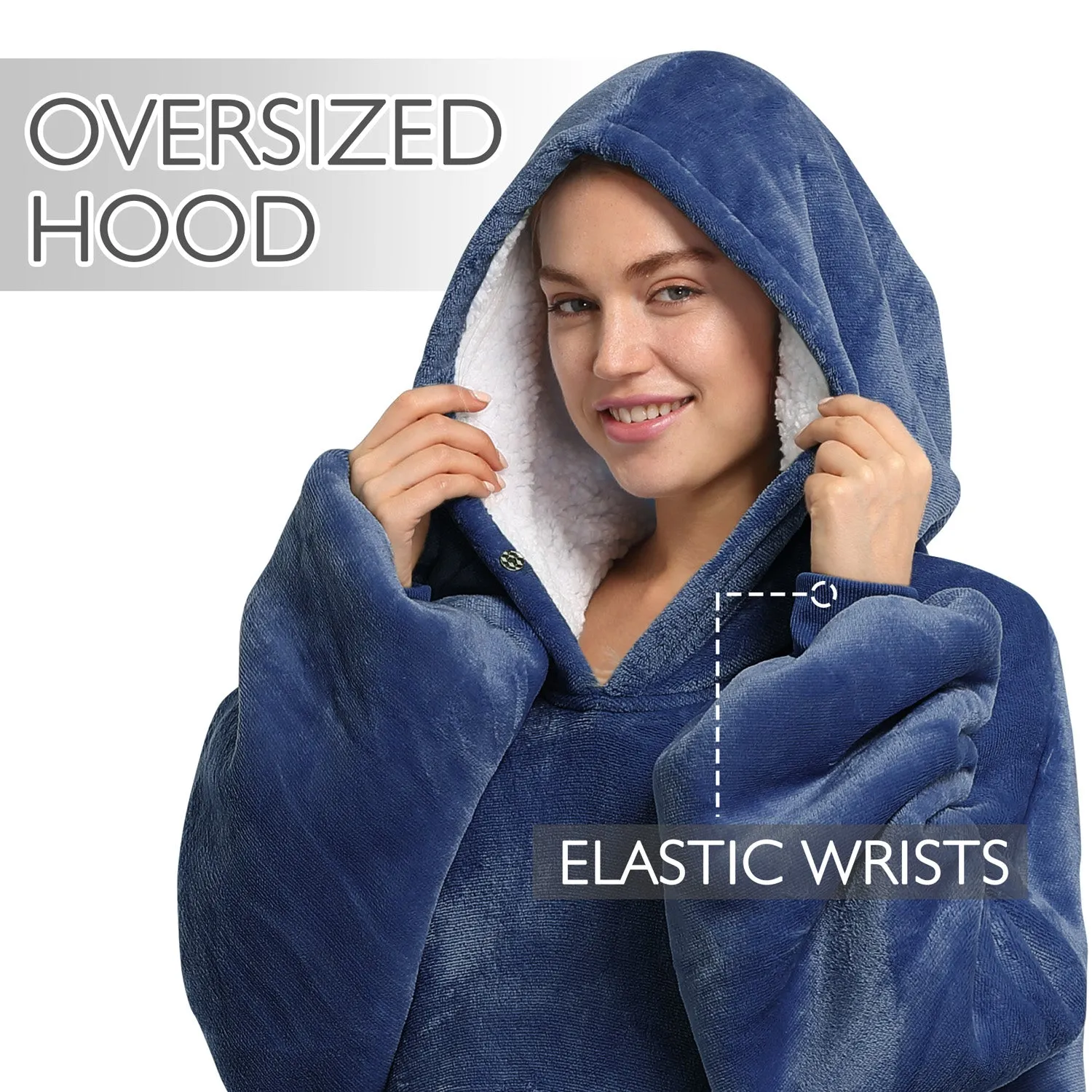 Extra Long Sherpa Oversize Hoodie Blanket