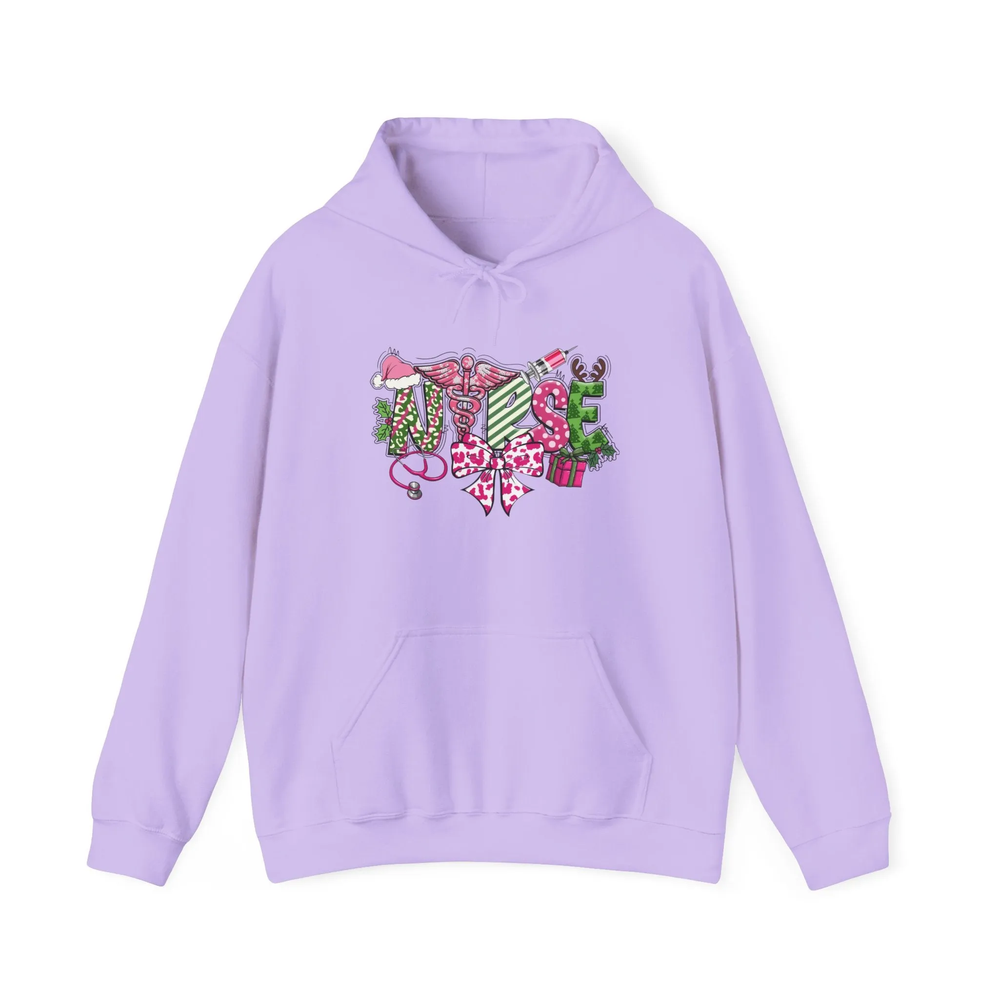 Festive Nurse Unisex Hoodie with Whimsical Holiday Design | Cozy Christmas Sweatshirt, Holiday Celebration, Warmth, Family