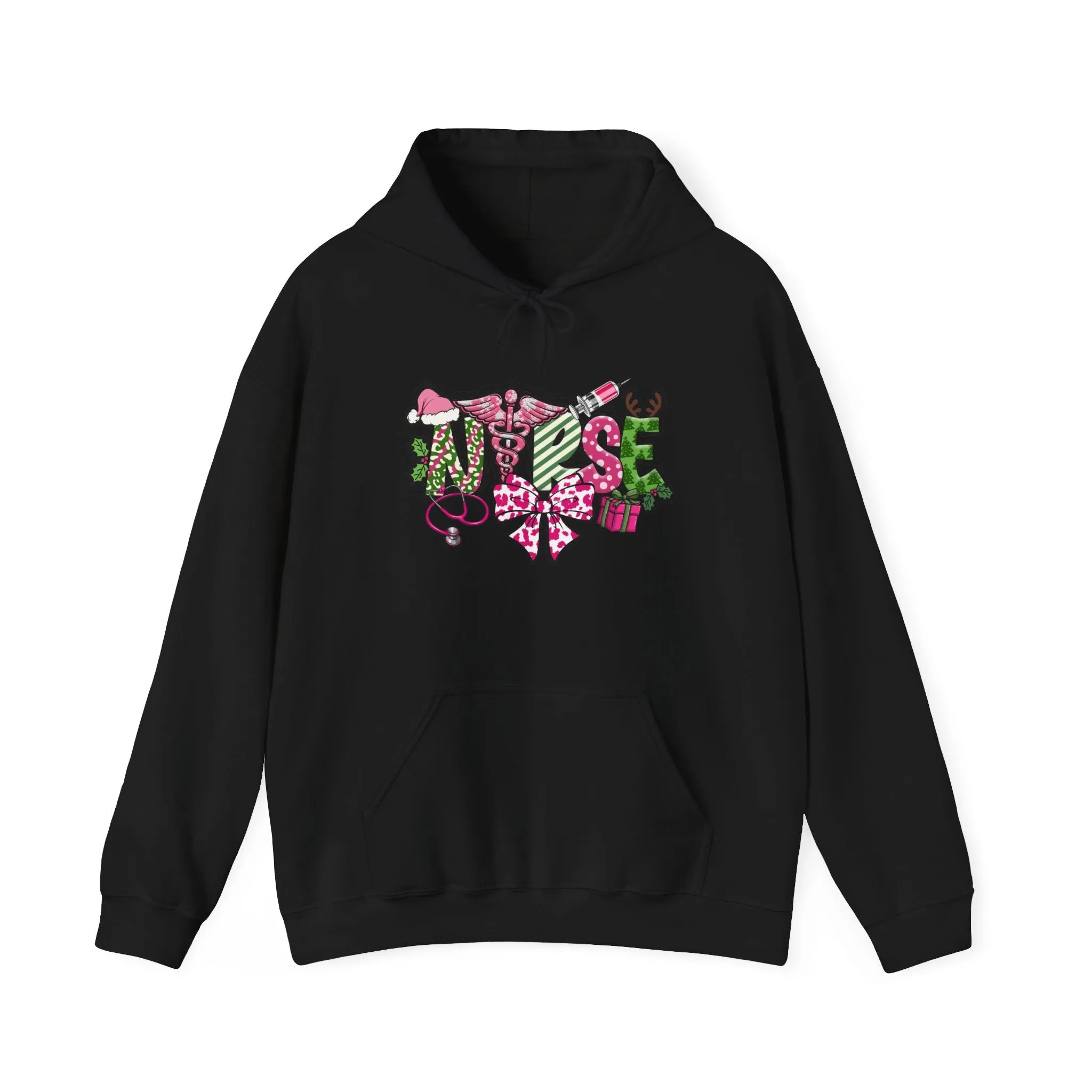 Festive Nurse Unisex Hoodie with Whimsical Holiday Design | Cozy Christmas Sweatshirt, Holiday Celebration, Warmth, Family