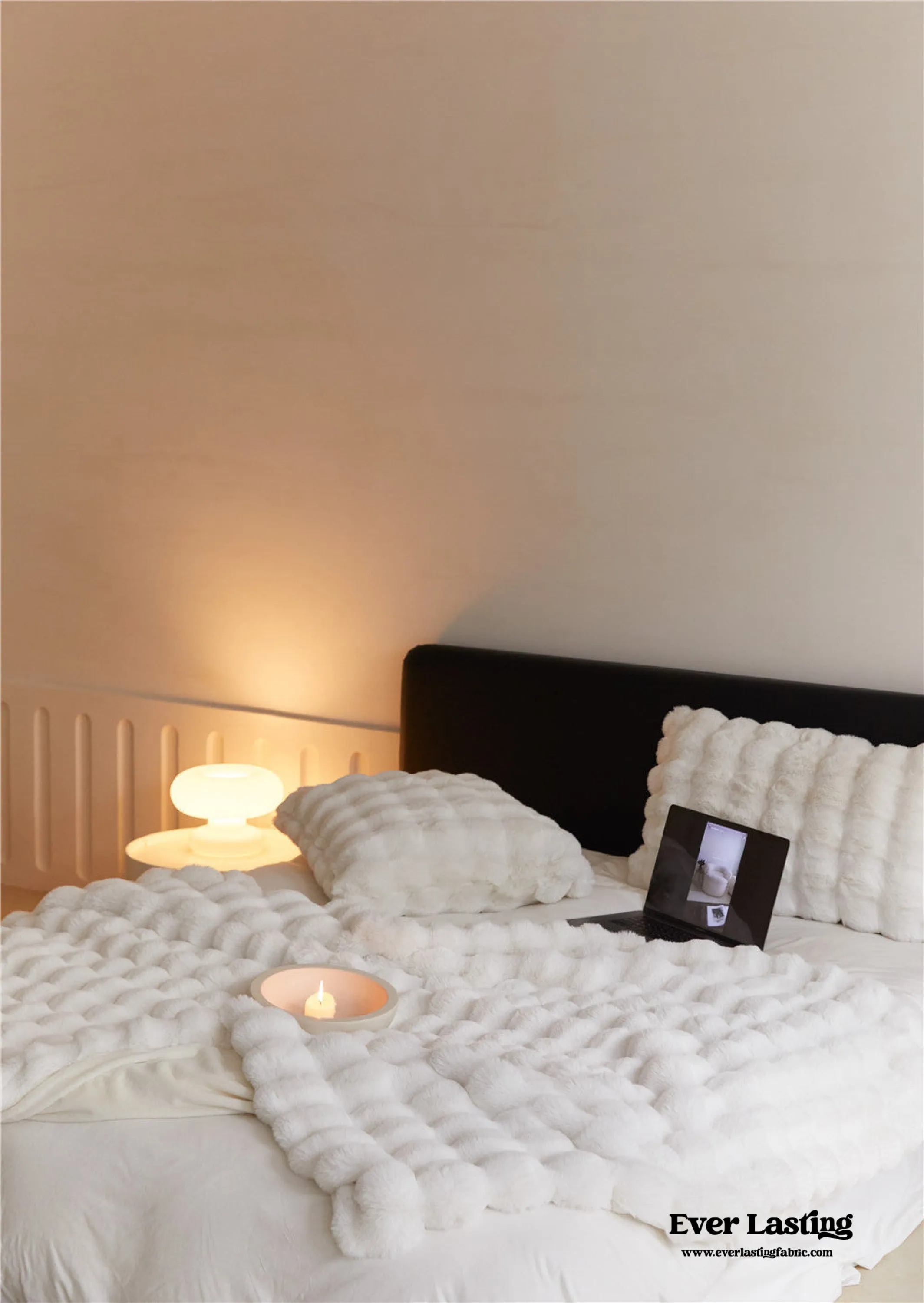 Fluffy Plush Throw Blanket / Gray