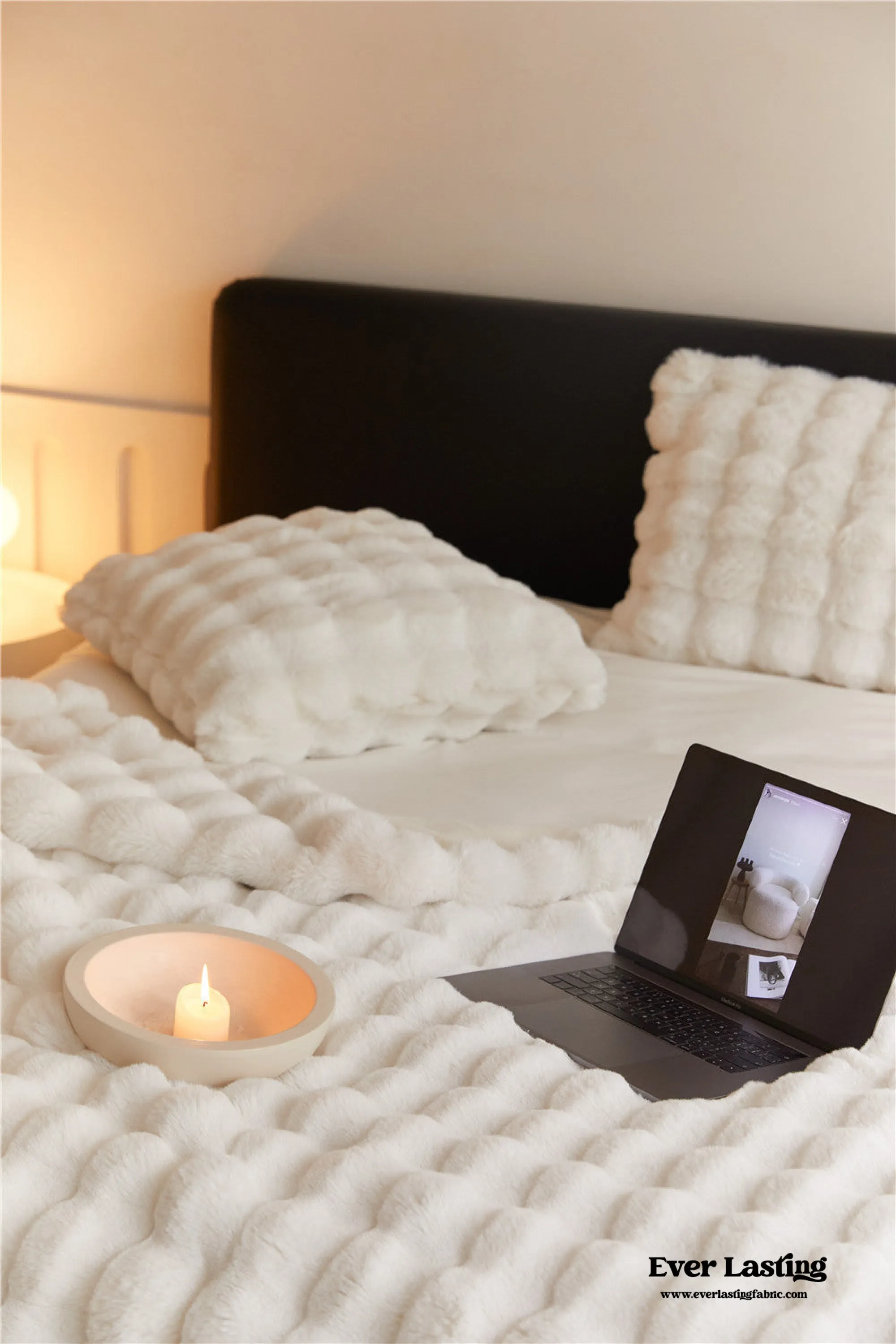 Fluffy Plush Throw Blanket / Gray