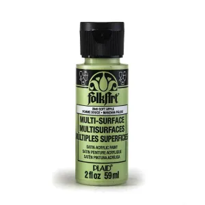 FolkArt Multi Surface Satin Acrylic Paint 2oz, Soft Apple Green