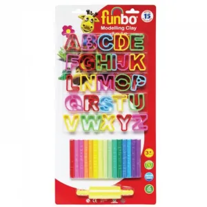 Funbo Colour Modelling Clay with 14 Num Mould 300g 15 Neno Colors Set