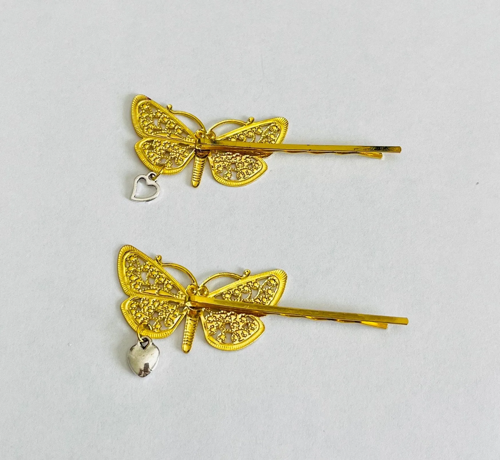 Hair Accessories Butterfly Hair Clip  Charm Bobby Pins Heart Hair Clip Butter Fly Hairclip Gift for Her Hair Accessory by Fabulici