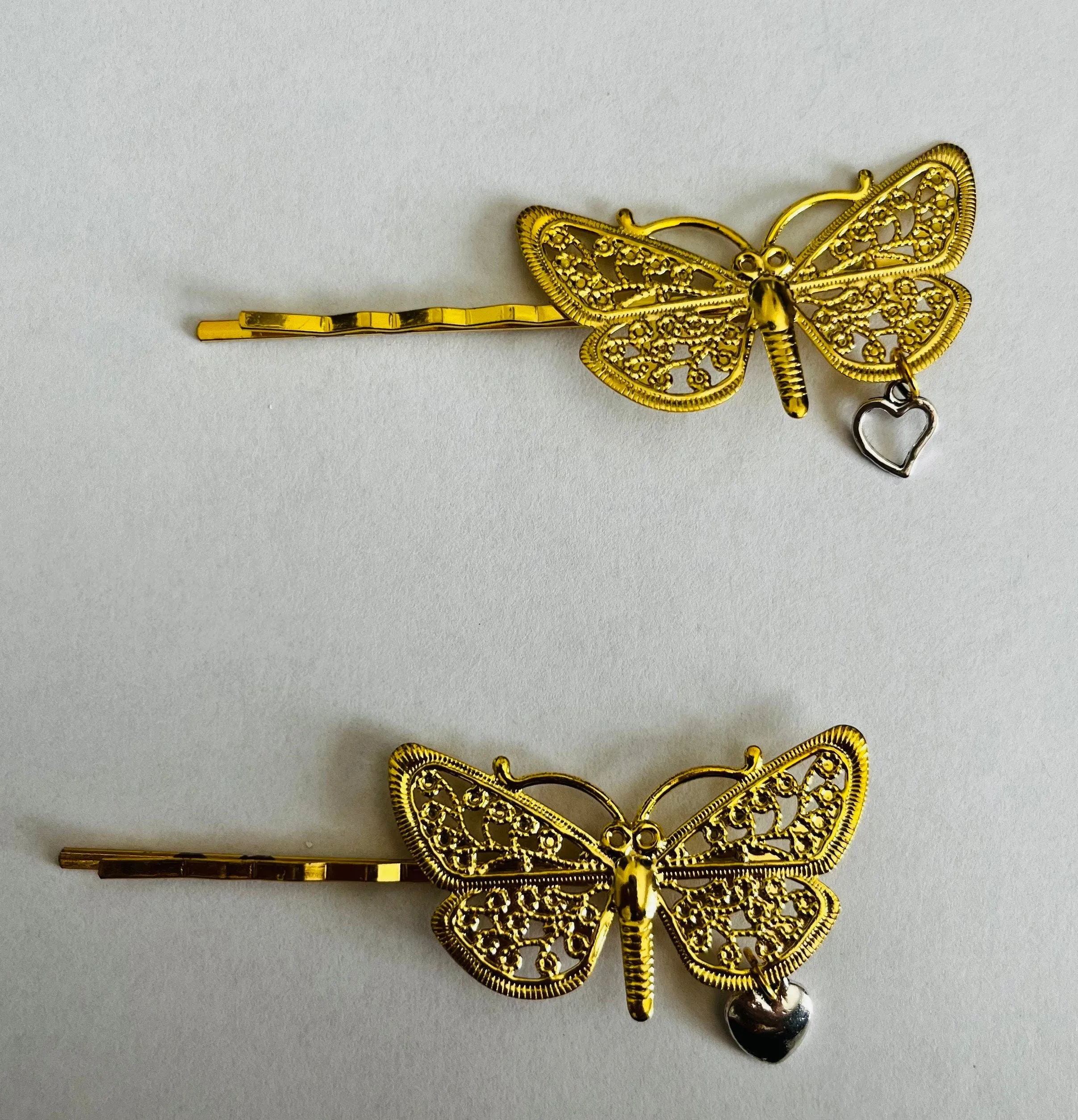 Hair Accessories Butterfly Hair Clip  Charm Bobby Pins Heart Hair Clip Butter Fly Hairclip Gift for Her Hair Accessory by Fabulici
