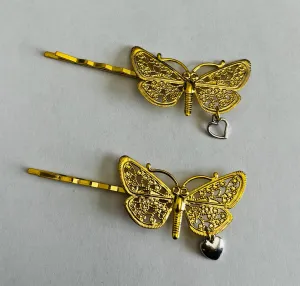 Hair Accessories Butterfly Hair Clip  Charm Bobby Pins Heart Hair Clip Butter Fly Hairclip Gift for Her Hair Accessory by Fabulici