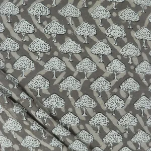 Hand Block Tree Print Cotton Fabric for Kurti