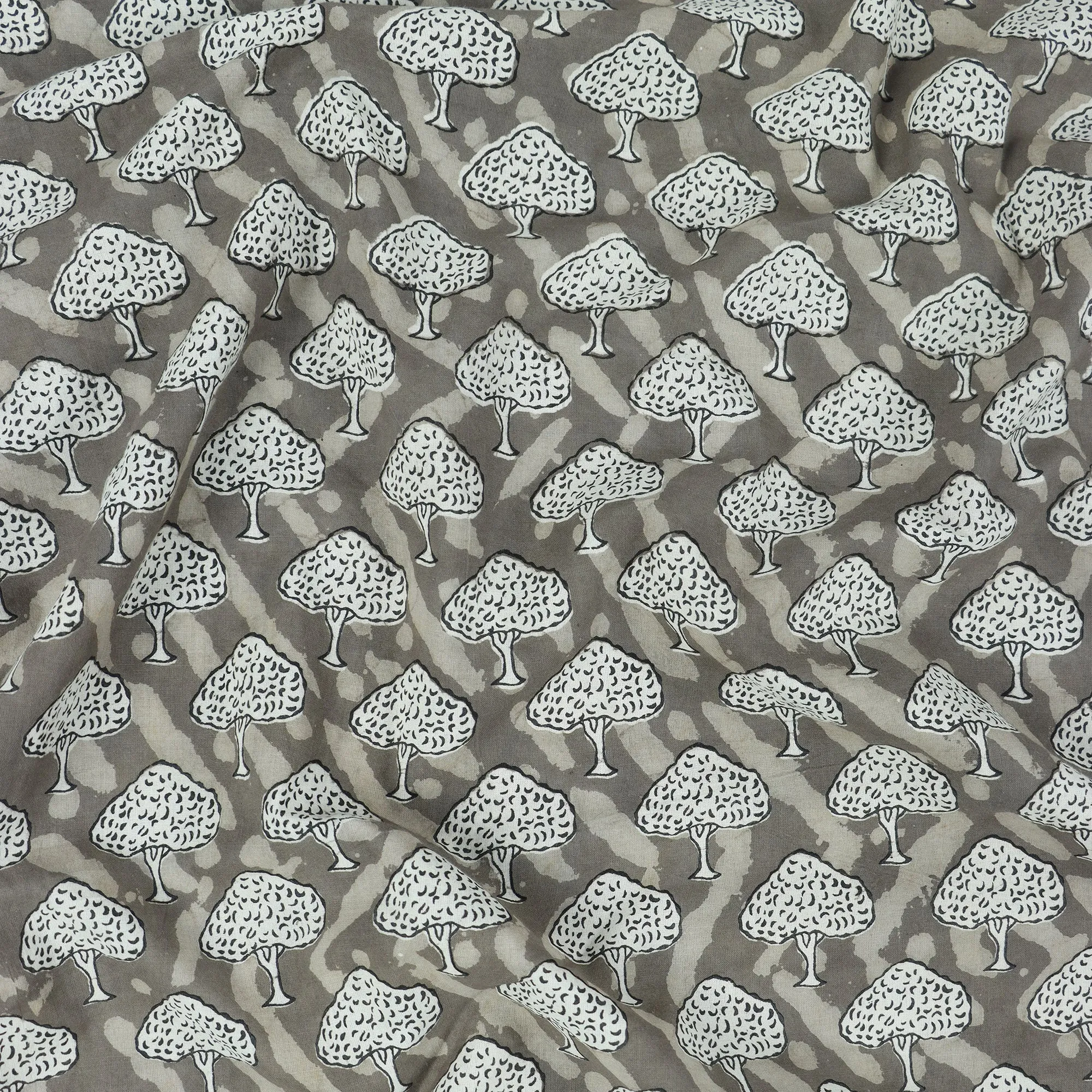 Hand Block Tree Print Cotton Fabric for Kurti