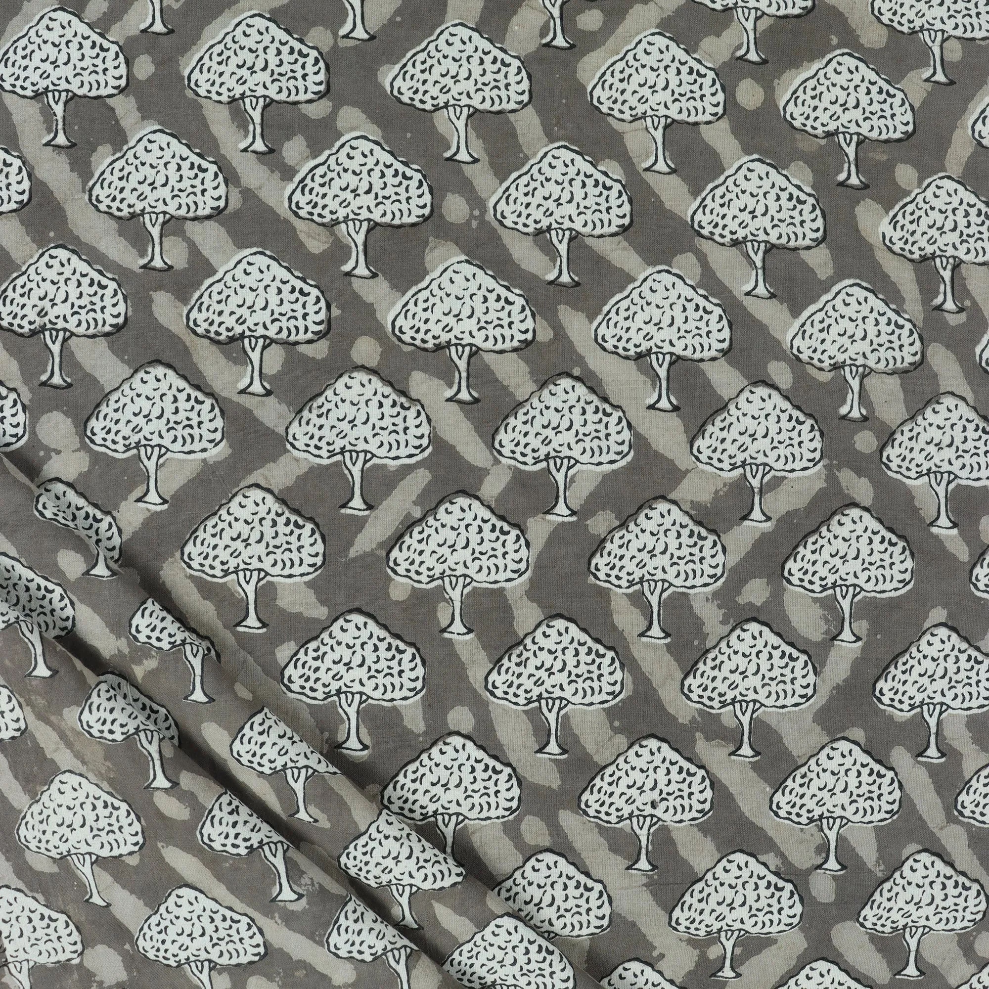 Hand Block Tree Print Cotton Fabric for Kurti