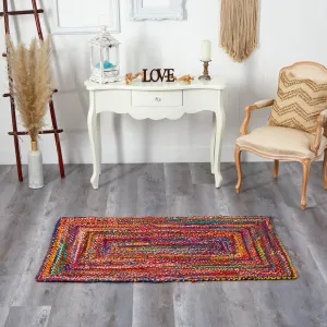 Handmade Braided Cape Cod Coastal Jute Braided Rug 3x5' Boho - Nearly Natural