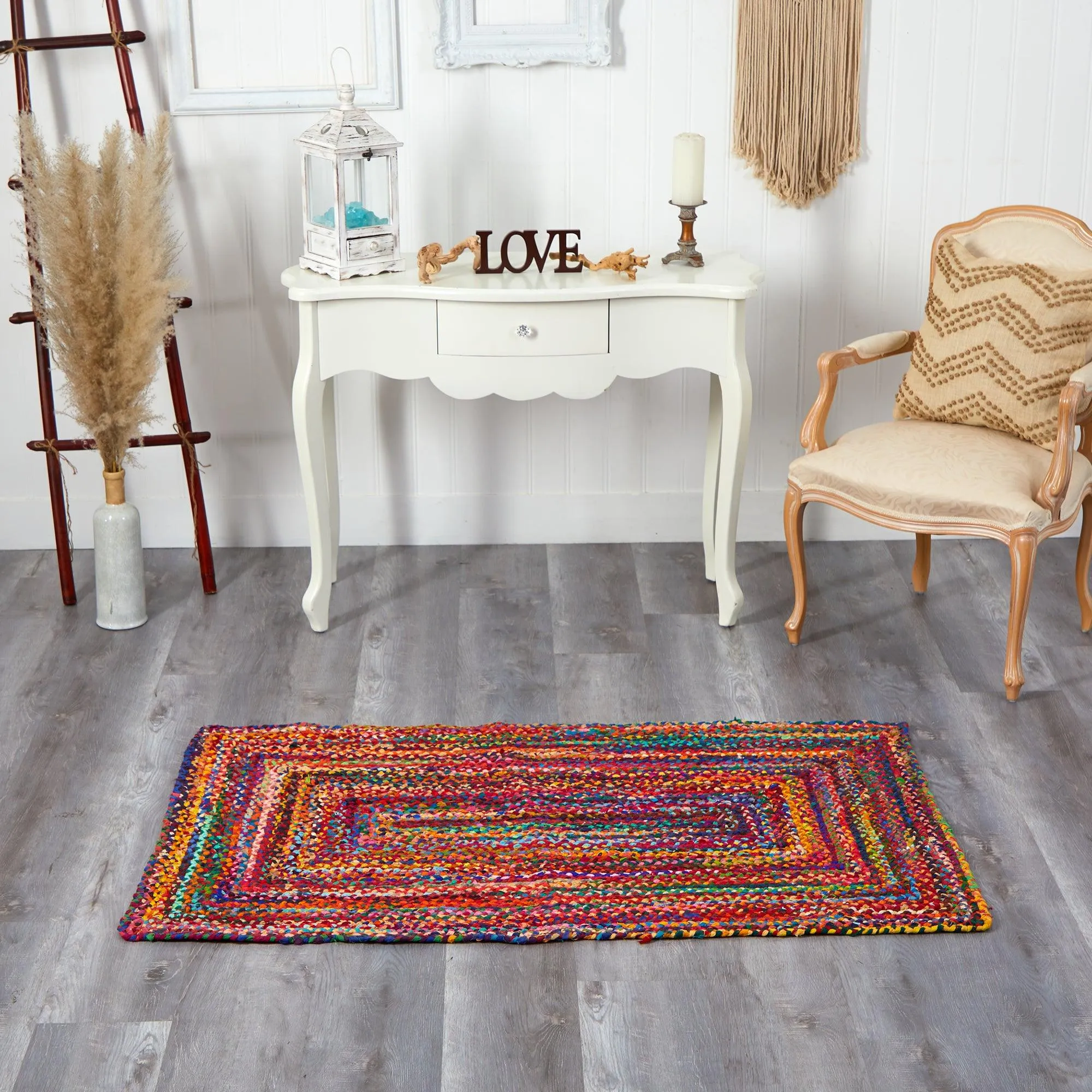 Handmade Braided Cape Cod Coastal Jute Braided Rug 3x5' Boho - Nearly Natural