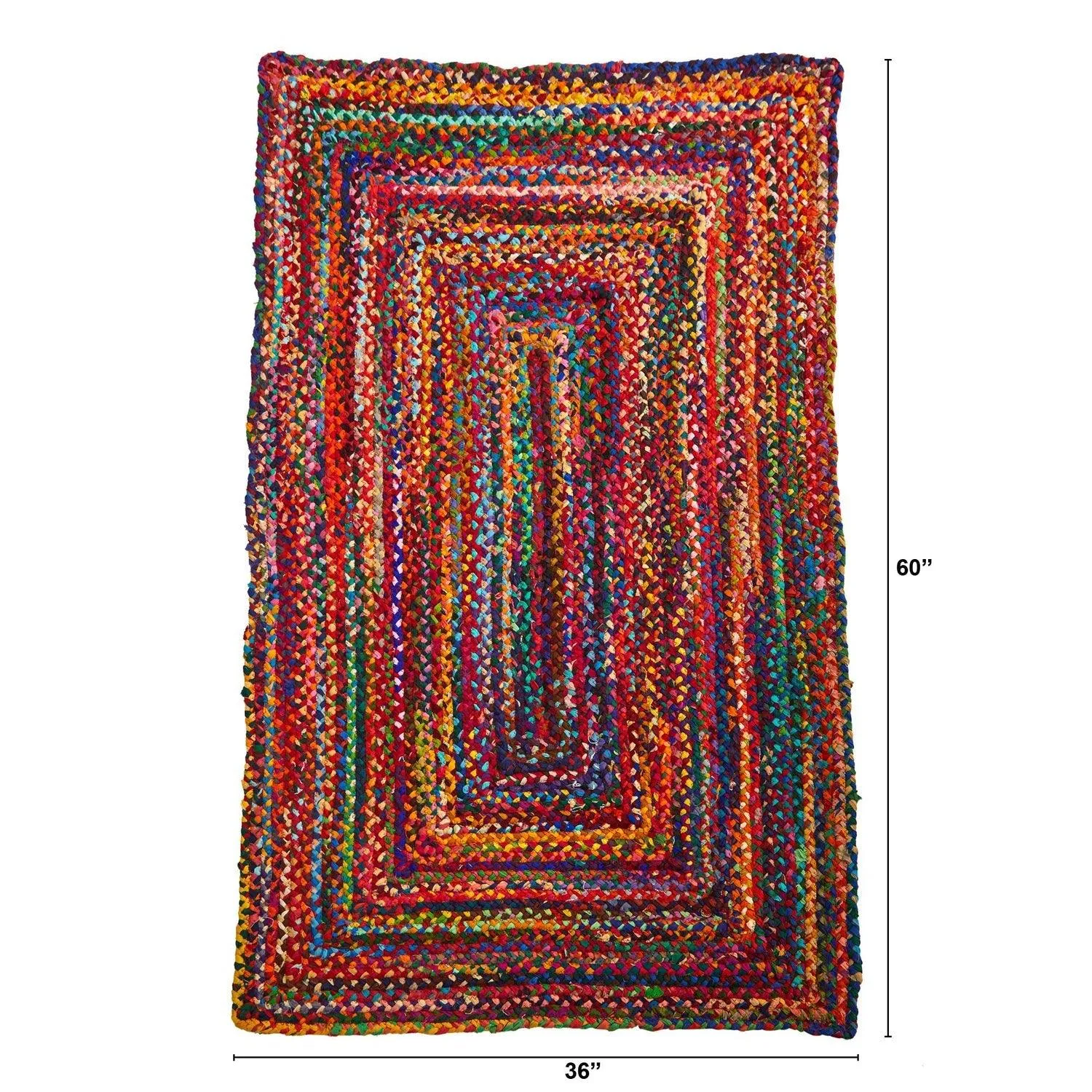 Handmade Braided Cape Cod Coastal Jute Braided Rug 3x5' Boho - Nearly Natural