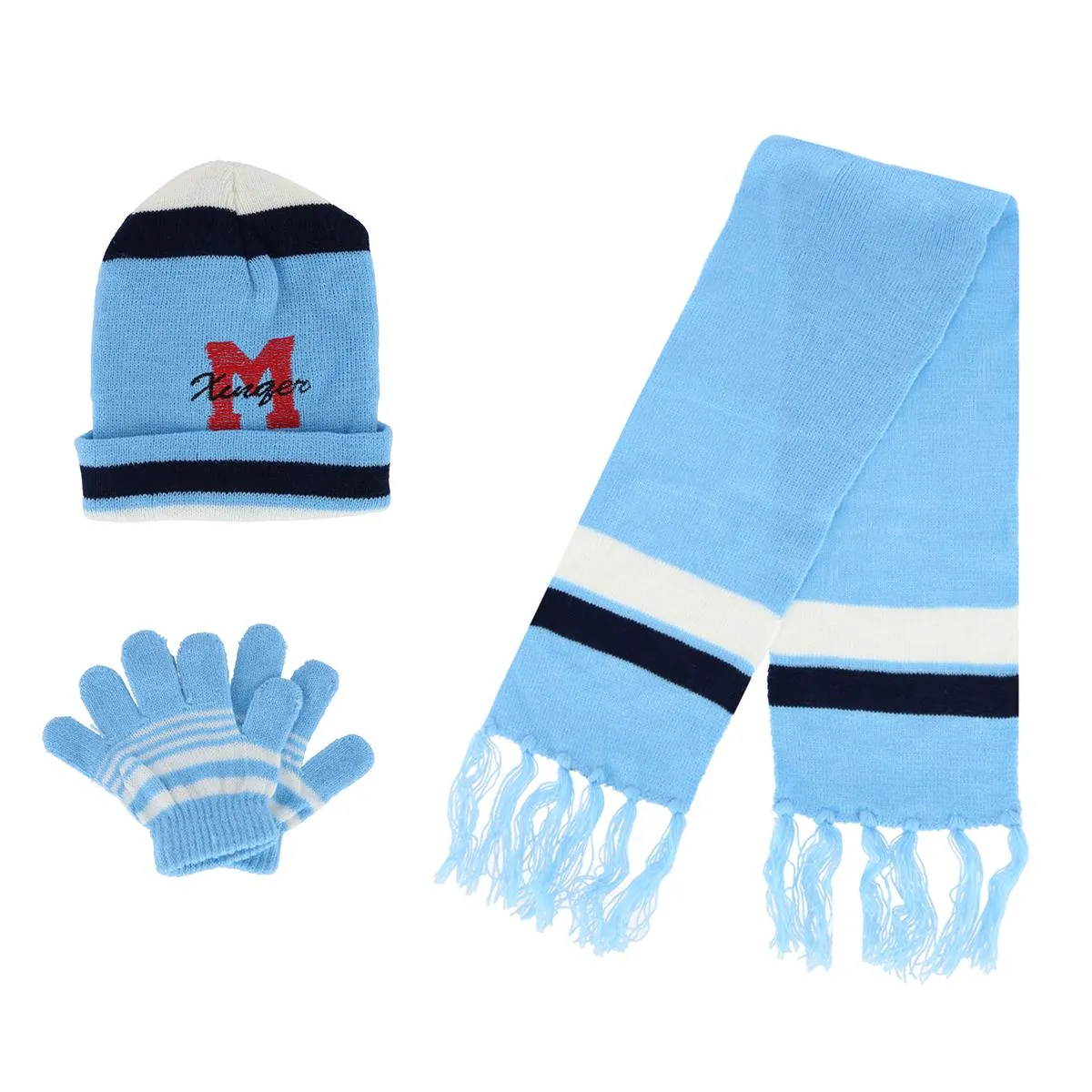 Heat Trendz Boy's One Size Fits Most Sport Soccer Hat Gloves and Scarf Winter Set