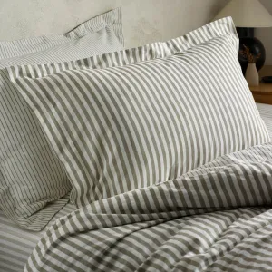 Hebden Mélange Stripe Pillowcase Pair Mole