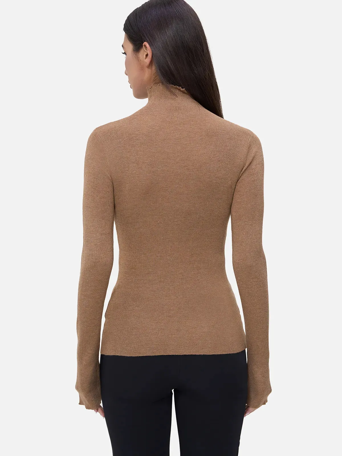 High-Neck Knit Sweater