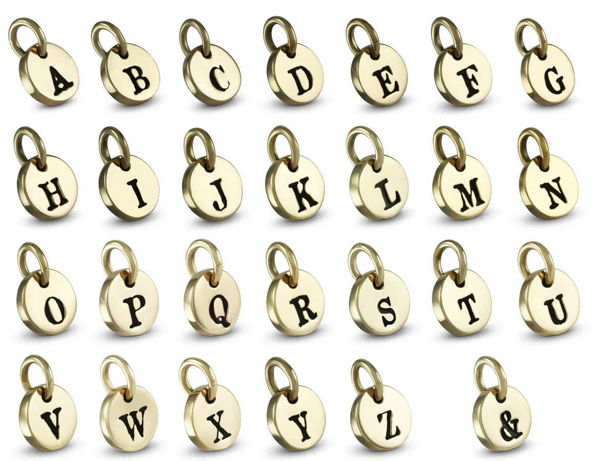 Initial Charm Necklace (3 Initials) - Bronze