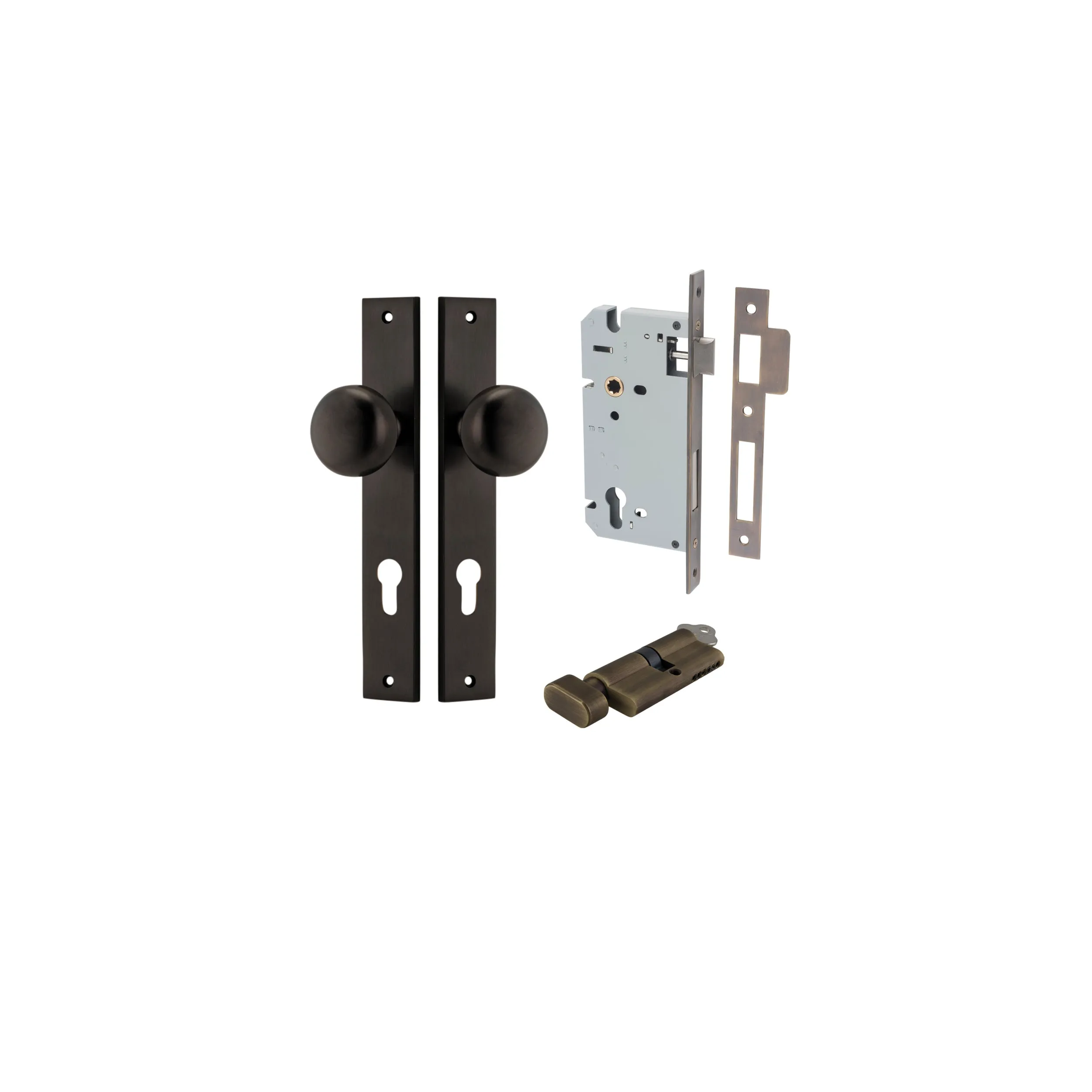 IVER CAMBRIDGE KNOB RECTANGULAR BACKPLATE - KIT