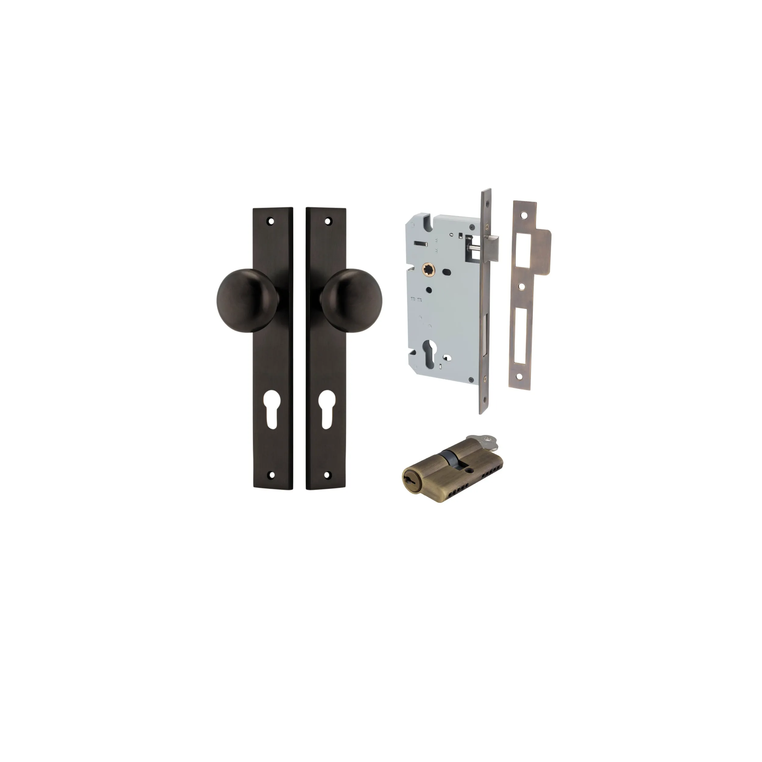 IVER CAMBRIDGE KNOB RECTANGULAR BACKPLATE - KIT