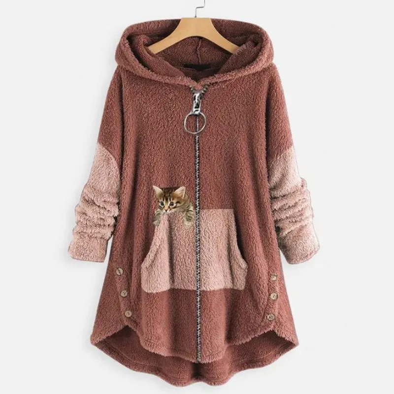 Ivyshape | Cozy Cat Plush Hoodie