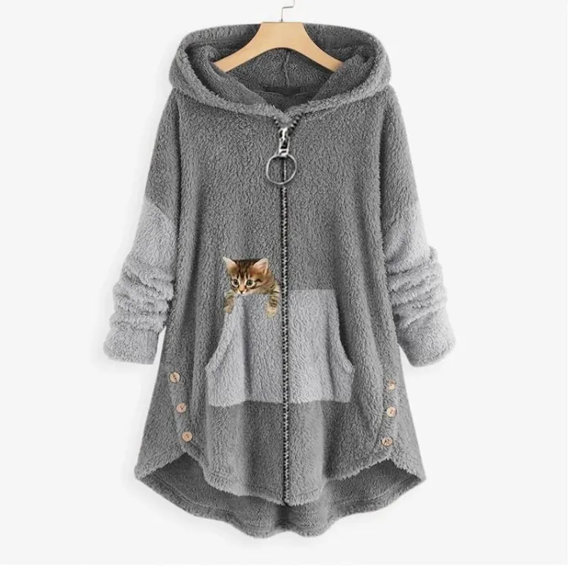 Ivyshape | Cozy Cat Plush Hoodie