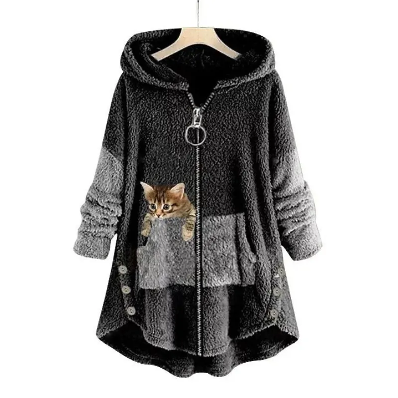 Ivyshape | Cozy Cat Plush Hoodie