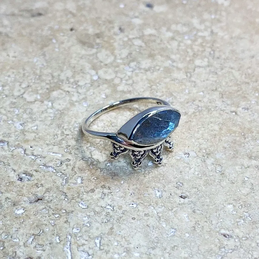 Labradorite Rose Cut Ring - Chloe