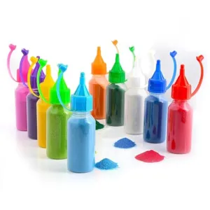 Matangee Rangoli Colors Powder Bottles for Floor Decorations - Pack of 10 Rangoli Powder with All Colours Used for Decoration of Diwali, Navaratri,Pongal, Puja Mandir and Festival (SQA)
