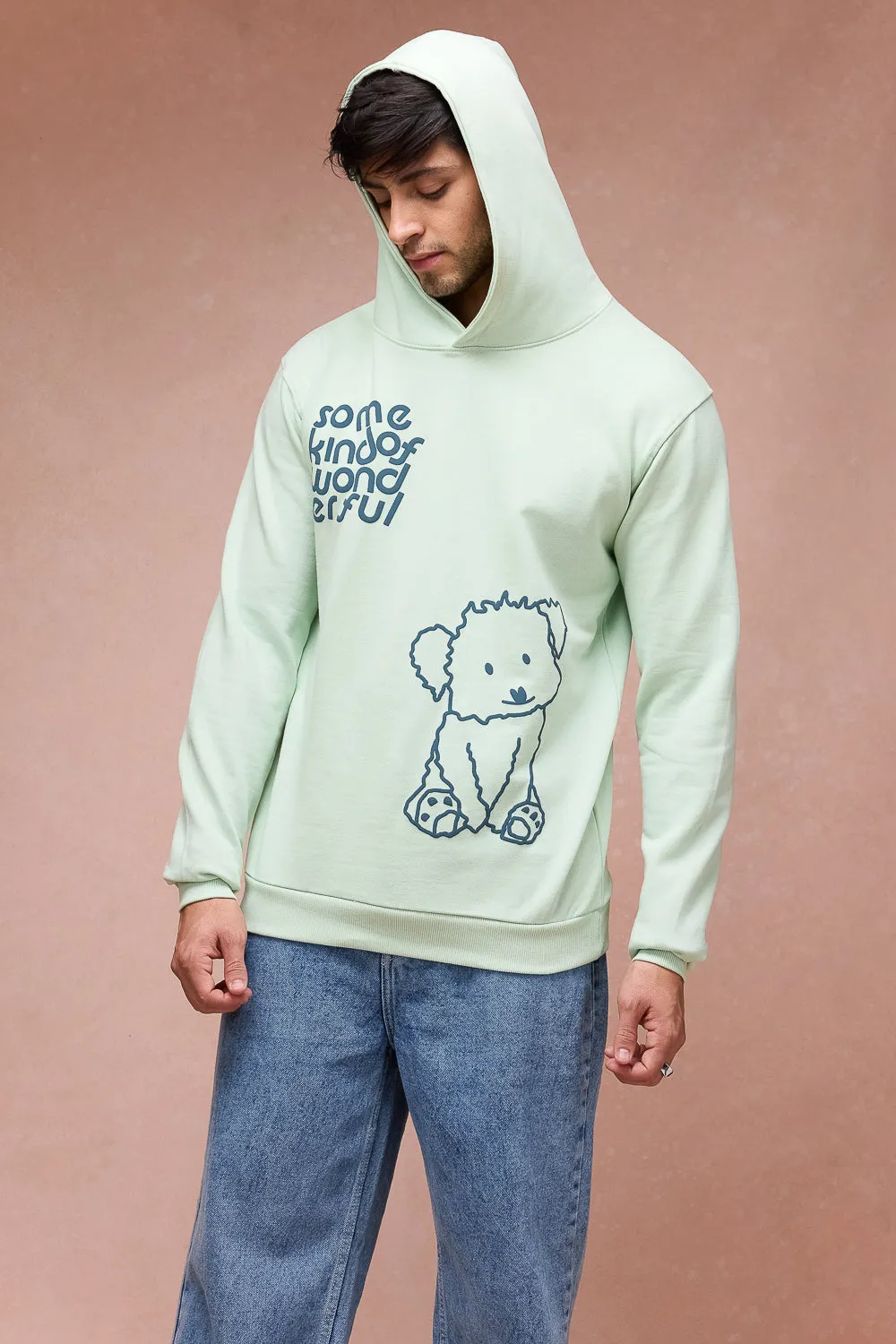 Men's Mint Green Dog Loves Me Hoodie