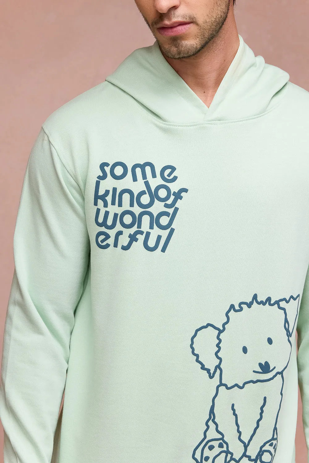 Men's Mint Green Dog Loves Me Hoodie