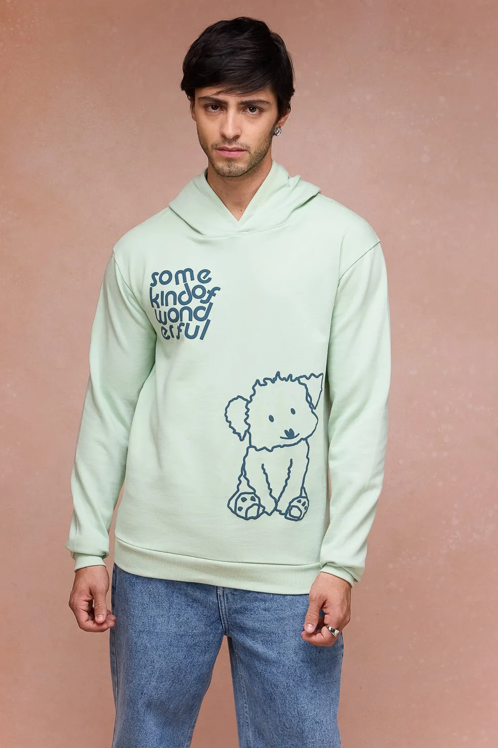 Men's Mint Green Dog Loves Me Hoodie