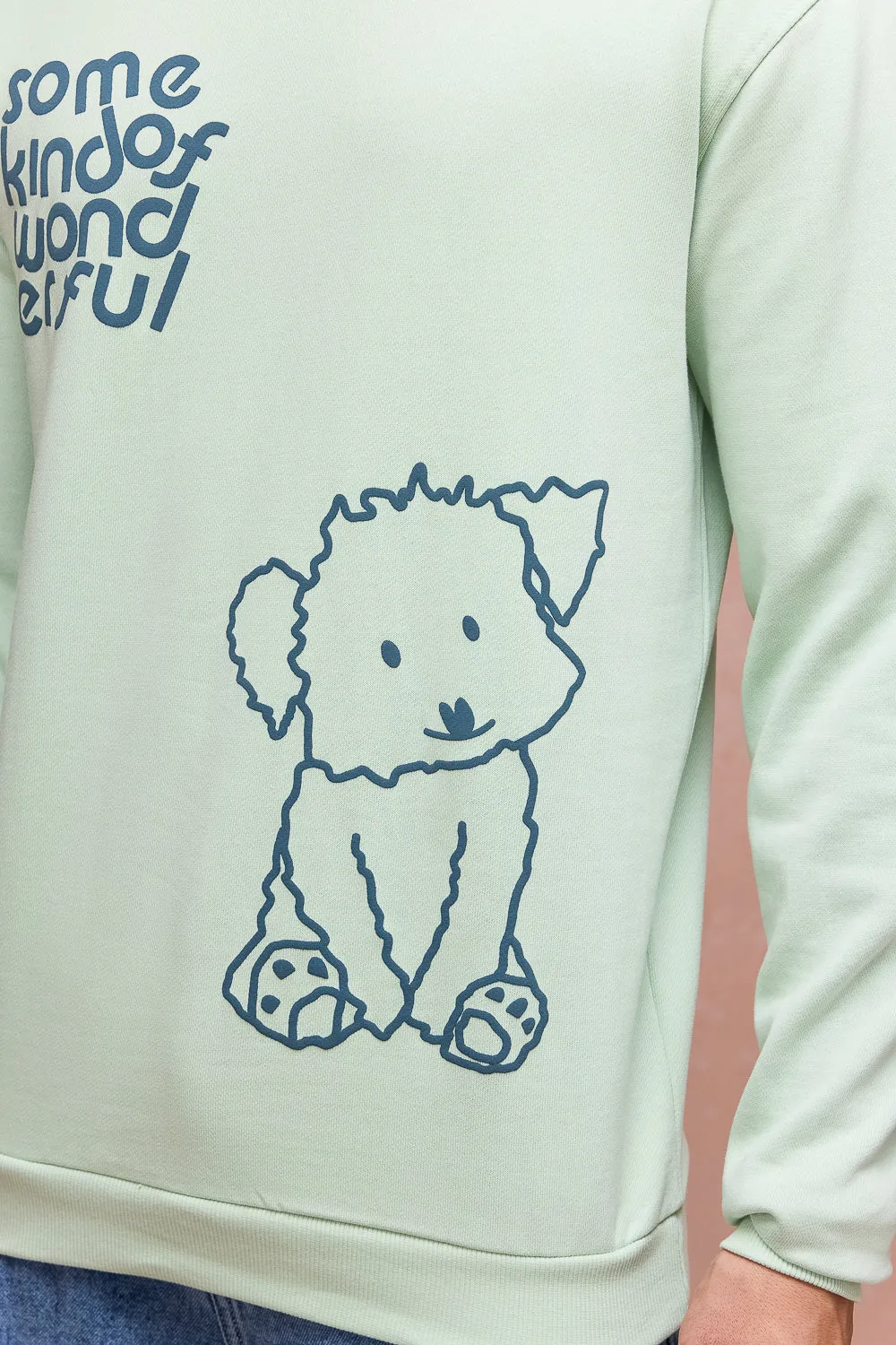 Men's Mint Green Dog Loves Me Hoodie